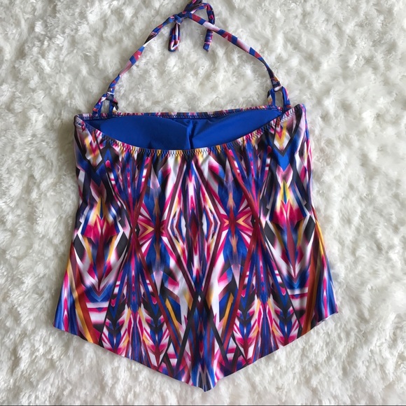 NWOT BECCA Graphic Print Halter Neck Tankini Top - Picture 3 of 5
